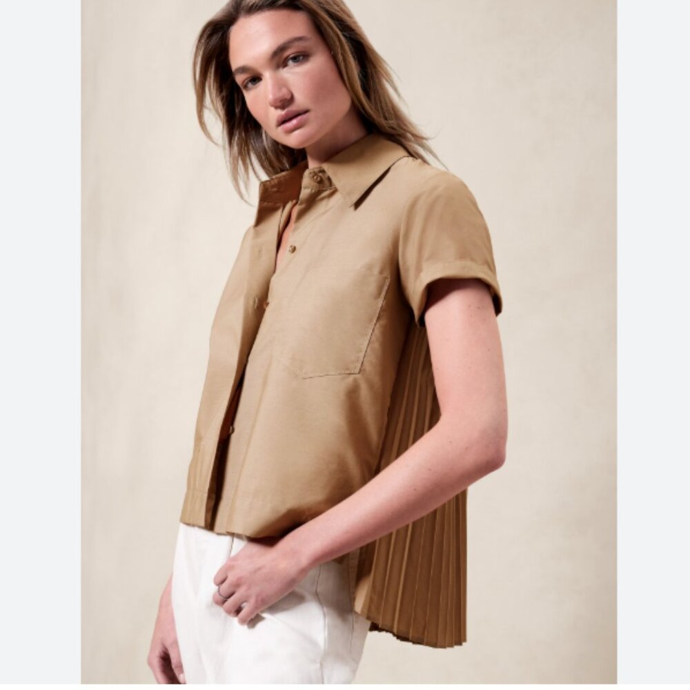 Banana Republic Pleat Back High-Low Hem Shirt